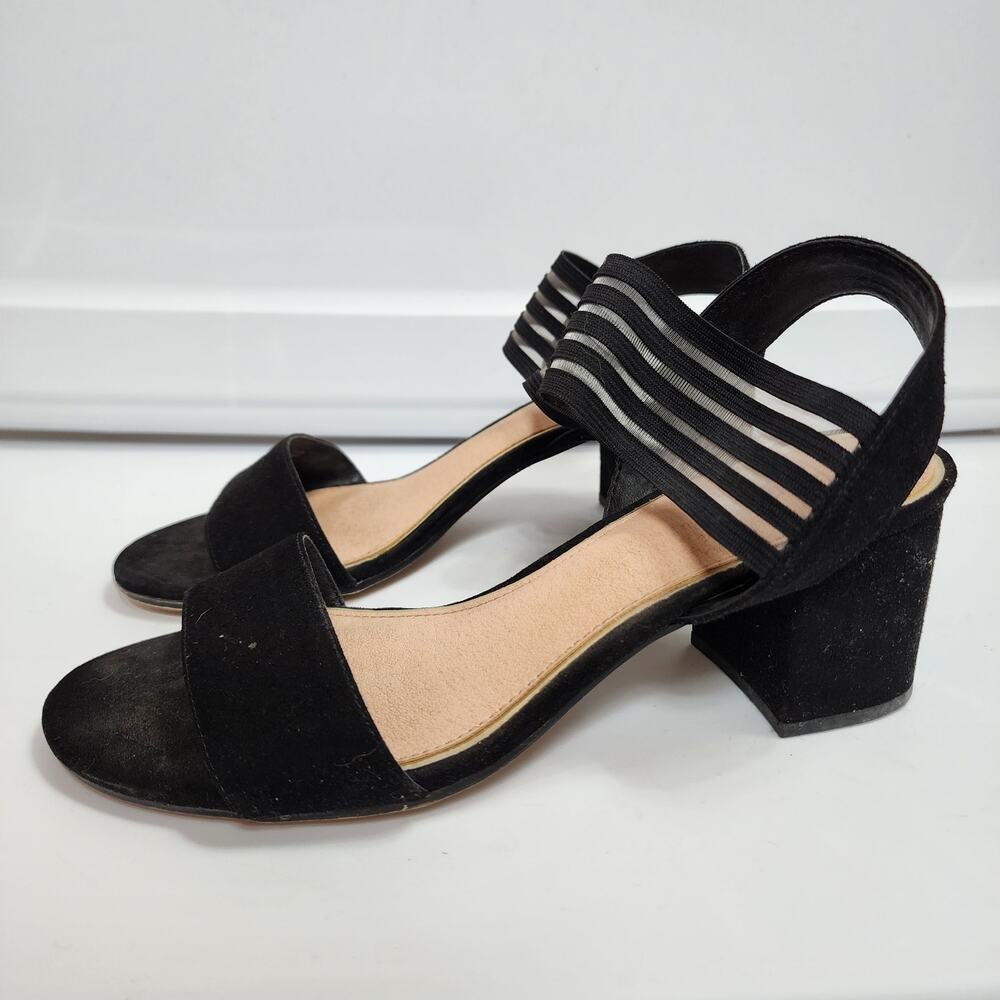 Lauren Blakwell 8.5 Black Velour Heels Shoes
